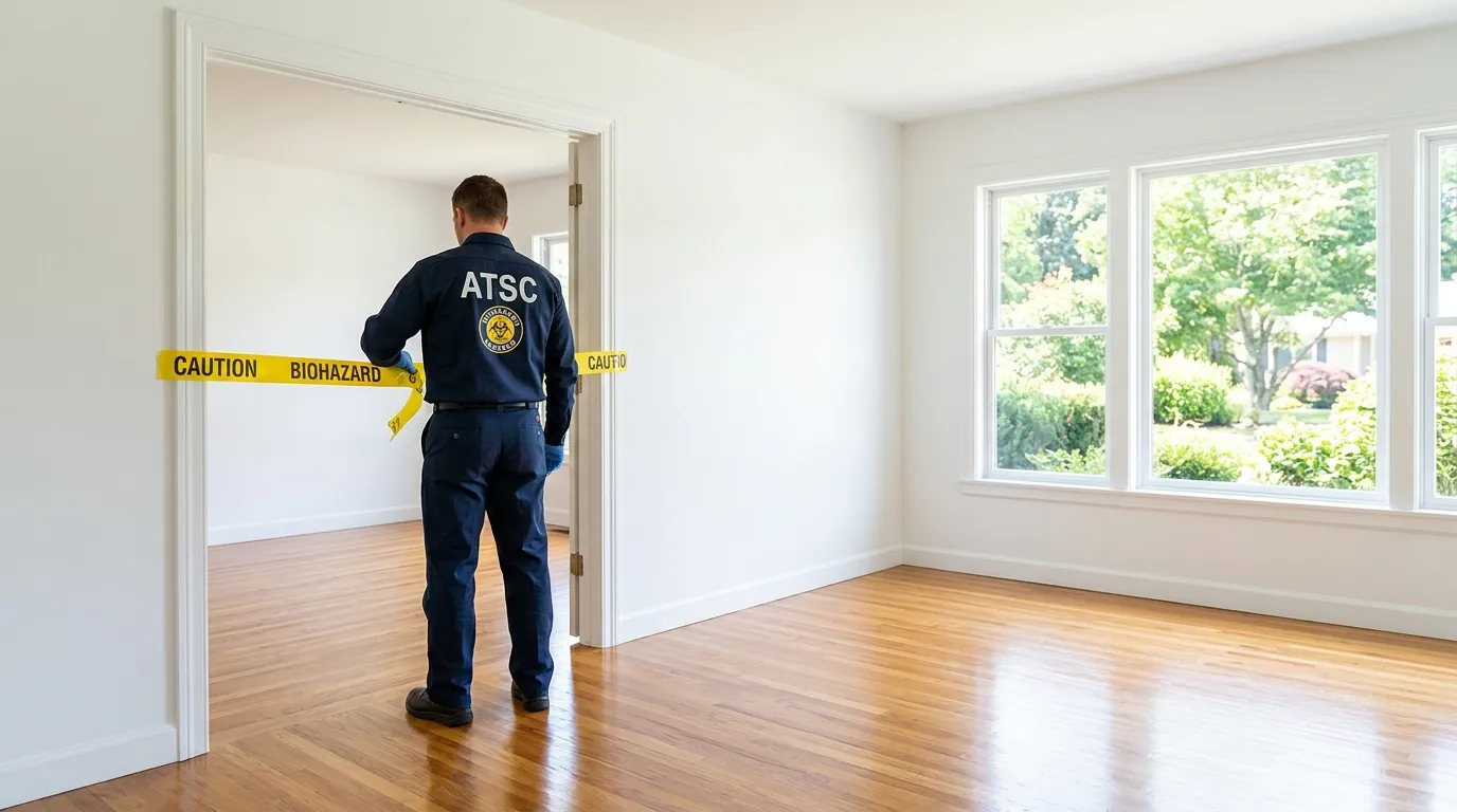 Certified biohazard cleanup crew performing Decomposition Cleanup in Mansfield